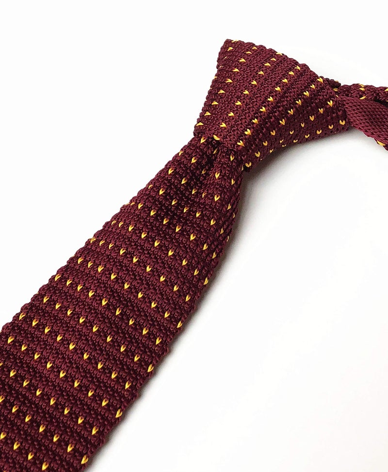 Elfeves Men Classic Burgundy Red R Patterned Woven Silk Ties Fashion Fitness Designer Cotton Neckties Neckwear - Image 5